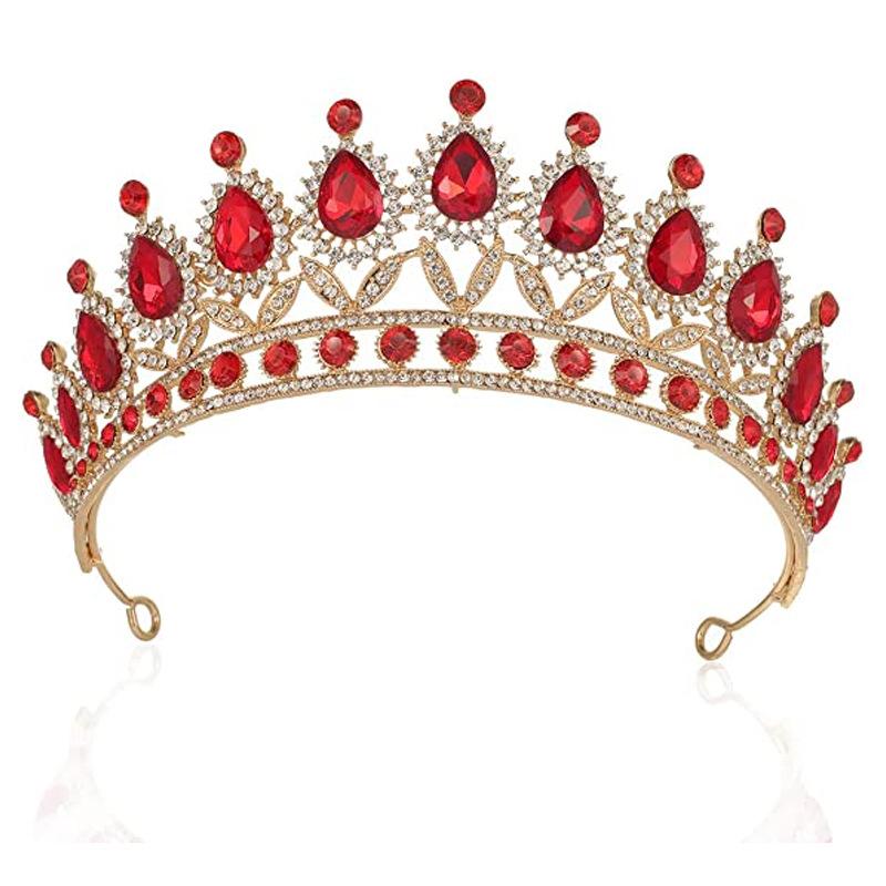 Brautkrone, Barock-Tropfen-Diamant-Prinzessinnenkrone, Performance-Geburtstags-Tiara, Hochzeitskleid-Zubehör