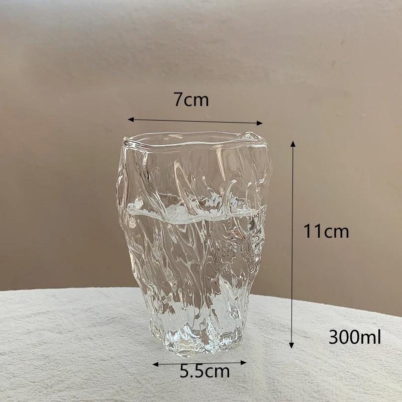 

Ins Style текстурированная стеклянная закручивающаяся чашка, утолщенная нестандартная чашка для воды, сока, завтрака, рельефная чашка для молока, питьевая посуда, симпатичная 300ml