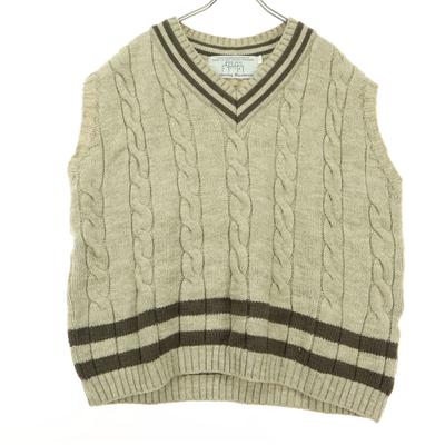 Oldderby Strikkevarer Langermet V-hals Strikkevest L beige Dame Brukt