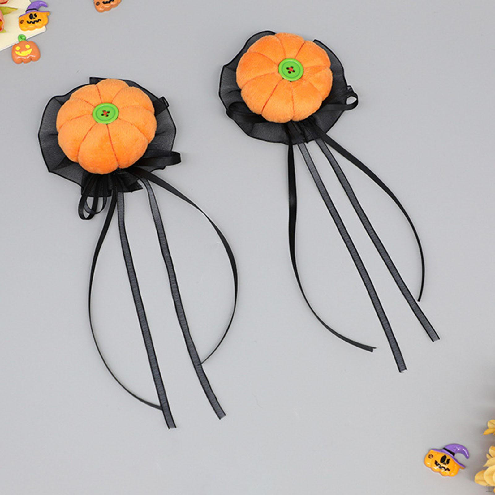 

2 шт. заколки для волос на Хэллоуин аксессуары головной убор тыква для ролевых игр оранжевый