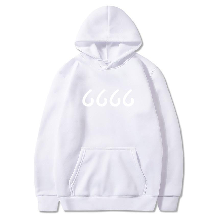 Men's and Women's Autumn/Winter Fleece Warmth 6666 Digital Personalized Print Solid Color Sweatshirt