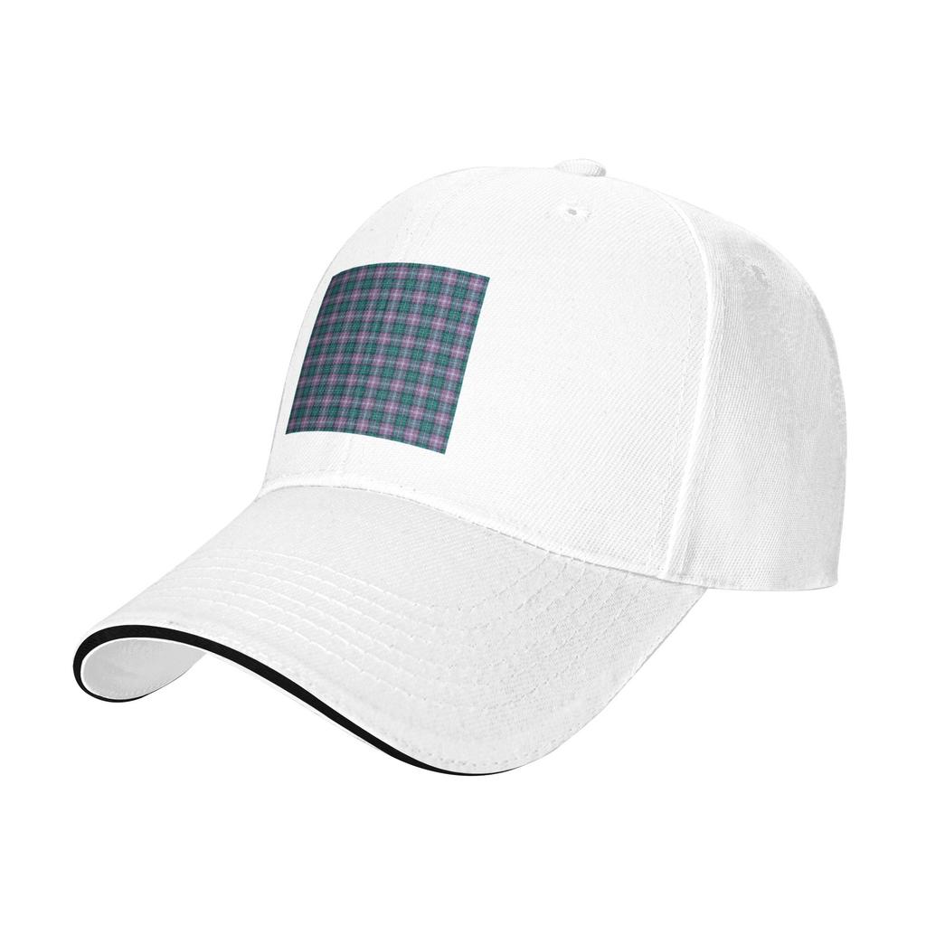 Purple Scottish Tartan Plaid Cap Fashion Casual Baseball Caps Adjustable Hat Hip Hop Summer Unisex Baseball Hats Customizable