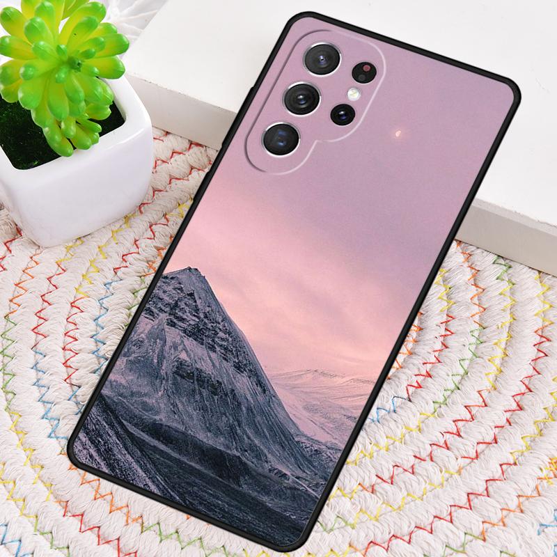 Marble Mountain Moon Silicone Phone Case For Samsung Galaxy note 10 pro S26 S25 S24 S23 S22 S21 Plus S25Ultra Capa Cover