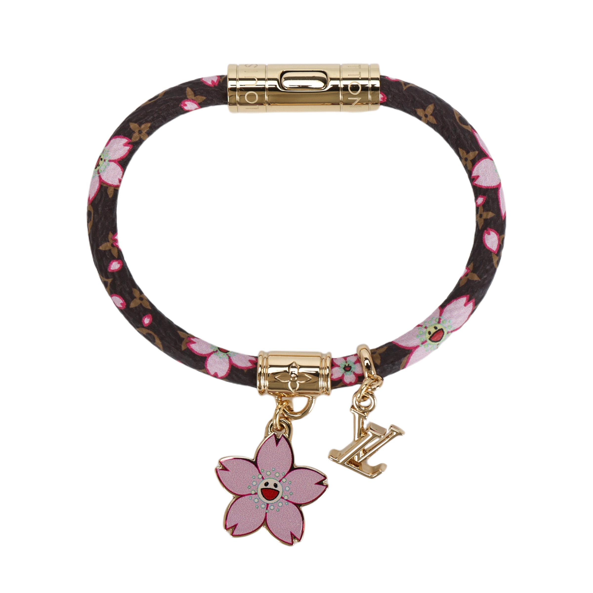 

Louis Vuitton Lv X Takashi Murakami Collaboration Floral Embellished Bracelet Unisex Bracelet Pink M8978 Box+Shopping Bag,19