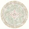 Crystal Velvet carpetBohemian Style Round Area Mat - Vintage Washable Machine-Made Polyester Mat with Non-Slip Rubber Backing,