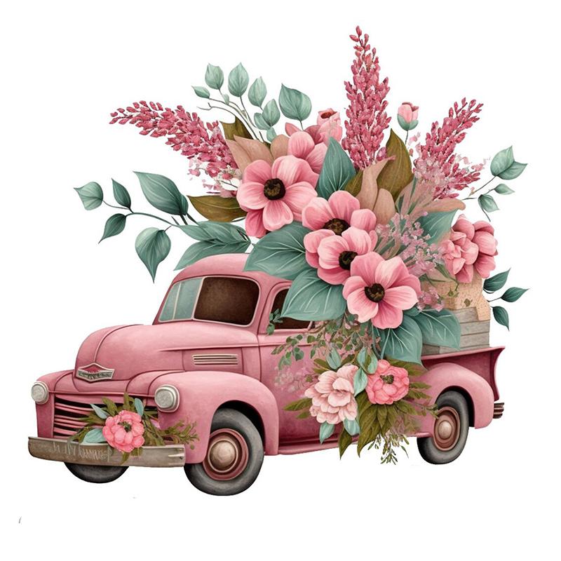 

C187# Цветочный грузовик Наклейка на стену Детская комната Фон Домашнее украшение Фреска Обои для гостиной F-30x28cm-PET