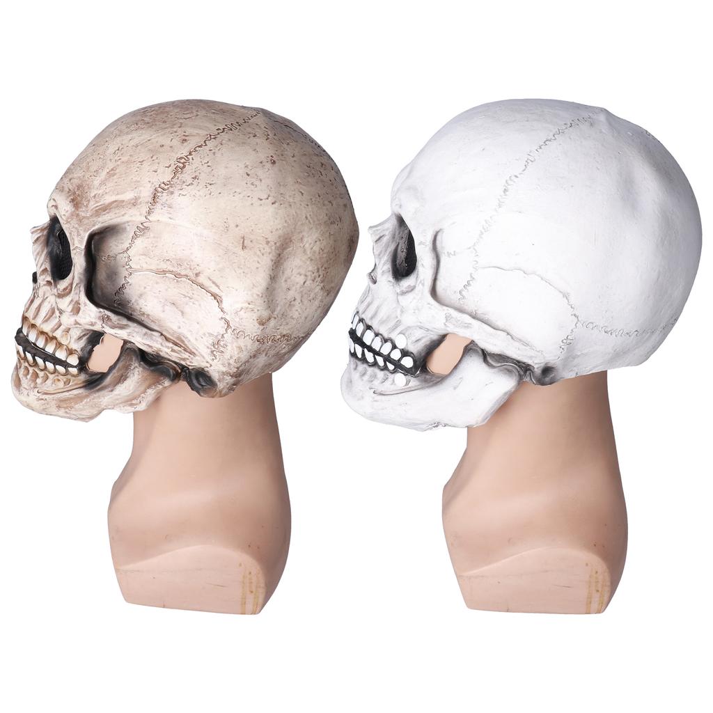 Cadılar Bayramı Kafatası Kaskı Lateks Hareketli Çene Tam Kafatası Kaskı Tatil Partisi Dekorasyonu Cosplay Cos