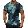 Herren Tarnkleidung Sommer Lässig Bequem Tägliches T-Shirt Tarnung 3D-Druck Rundhals Kurzarm