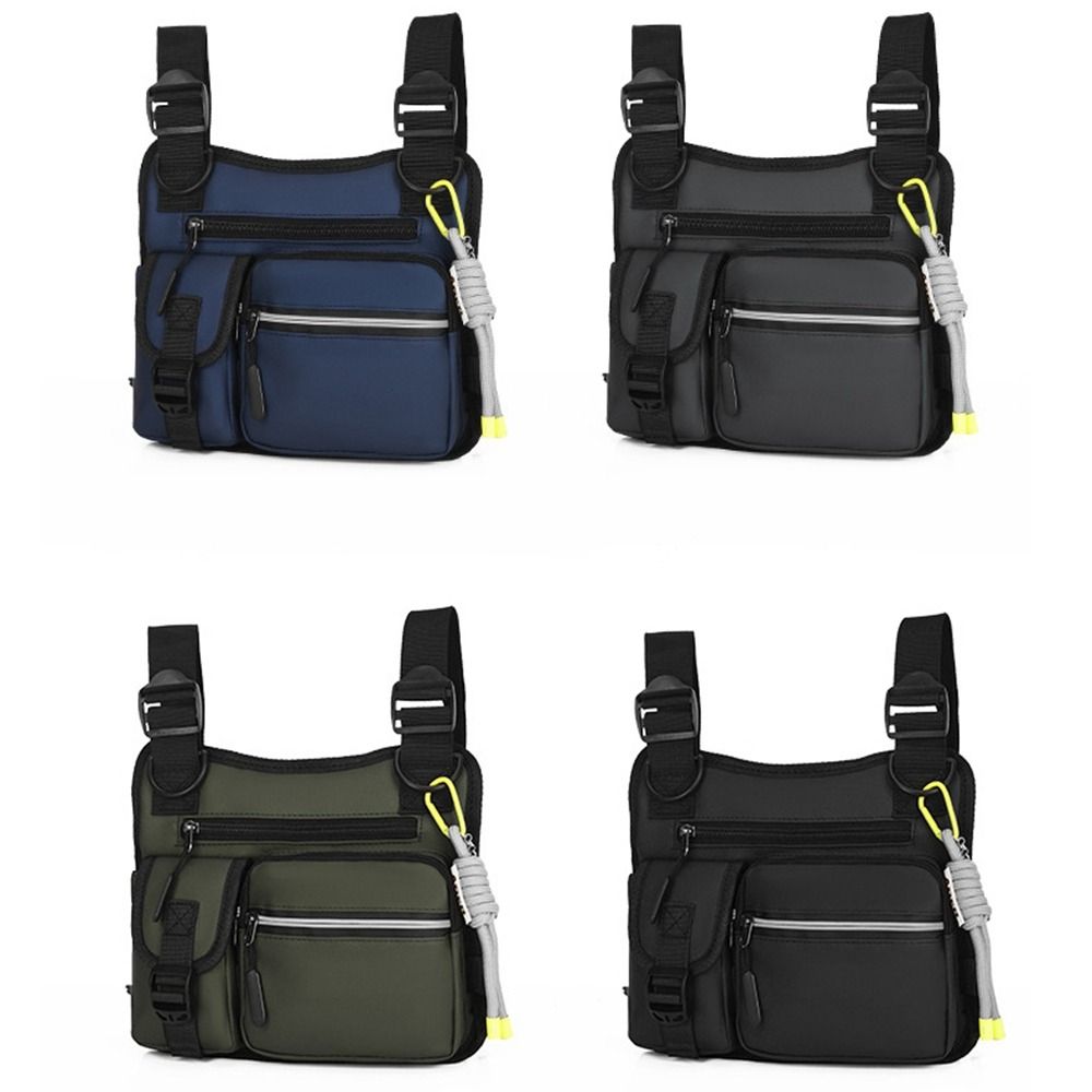 Oxford Cloth Men Chest Bag Large Capacity Message Crossbody Pouch Zipper Man' s Vest Bag Unisex