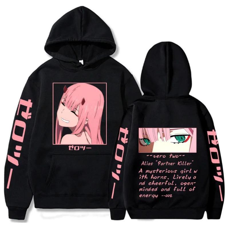Darling In The Franxx Hot Anime Hoodie Zero Two Eyes Graphic  Sweatshirt Men Womnen Design Pullover Men's Fleece Hoodies
