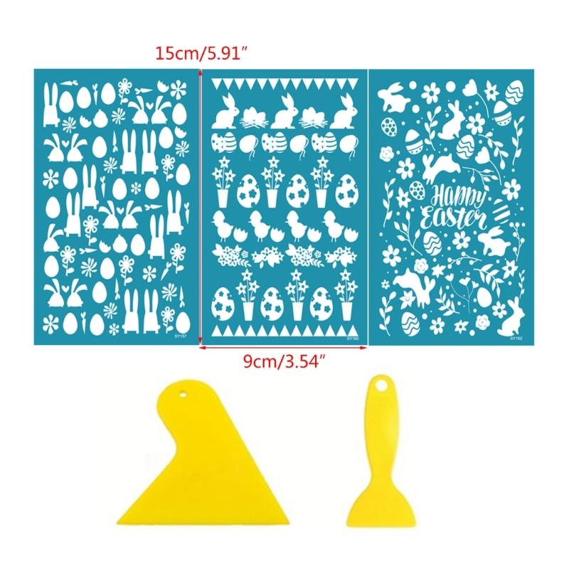 5pcs Earrings Silk Screen Stencils for Clay Reusable Silkscreen Print Clay Jewelry Making DIY Art Craft Supplies Easter