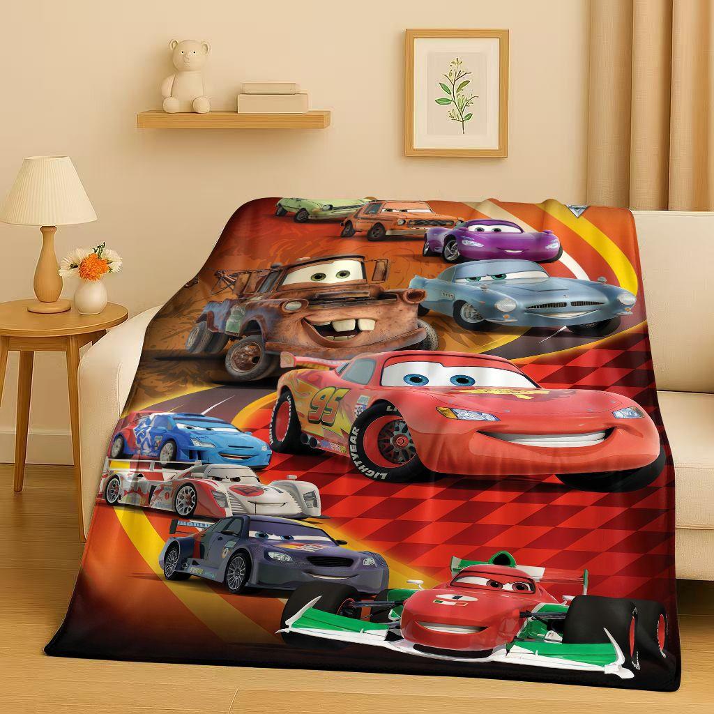 Sanrio Cartoon Cars Lightning McQueen Christmas Gift Flannel Blanket,Ultra Soft Plush Throw for Home Bedroom Bed Sofa Cover Kids