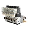 220V 24V Multi Option 3V210-08 Pneumatic Solenoid Valve Block With Muffler Fitting Base Manifold 2/3/4/5/6 Row 3 Port