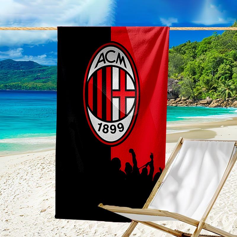 Milan Football club Printed Beach Towel, Super Soft Microfiber, Perfect Gift Birthday, for Pool, Beach, Travel, for family and friends