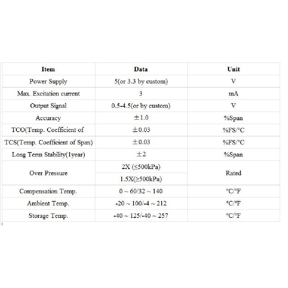 XGZP6847A Gas Pressure Sensor Module Ventilator Positive Negative Pressure-100KPa-40KPa ~ 700KPa