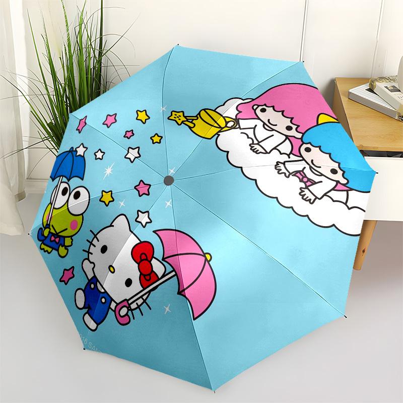

1pc Hello Kitty Cloud Stars Umbrellas Umbrella with Plastic Handle,Suitable for All Seasons Home Travel Outdoor UmbrellaSanlio711
