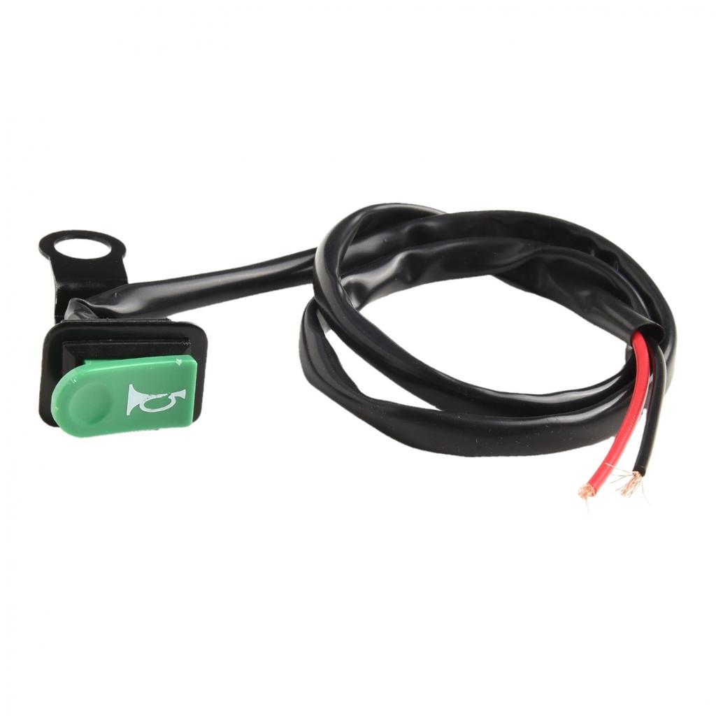 Green Momentary Open Switch for Motorcycle Horns with Reflective Bracket