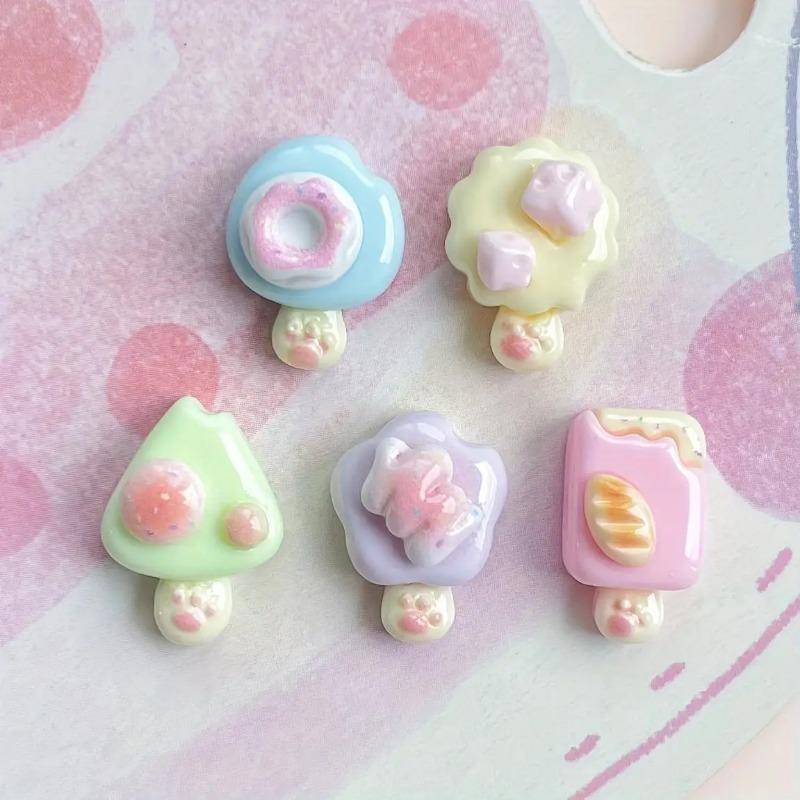 

Dessert Beads Handmade Phone Cases Hair Clips Scrapbooks Ice Cream Diy 10pcs разноцветный