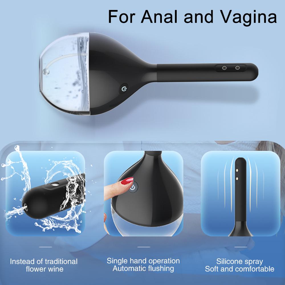 Fully Automatic Enema Cleaning Container Vagina & Anal Cleaner Douche Bulb Design Silicone Health Tool Sex Toys For Woman/Man