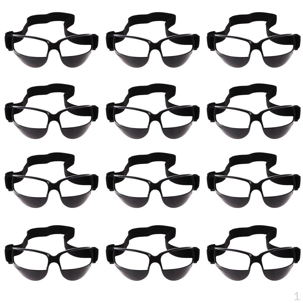 

12 шт. Защитные очки для баскетбола от опускания головы, очки для дриблинга, спортивные очки, тренировочный инвентарь, черные