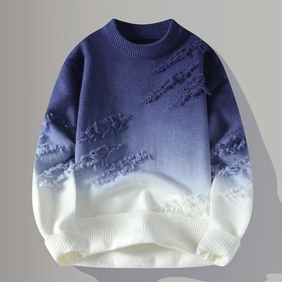 Winterpullover für Herren Männer Dicke Rundhals-Pullover Herren Studenten Jugendpullover Herbst Herren Freizeit Strickwaren Pullover
