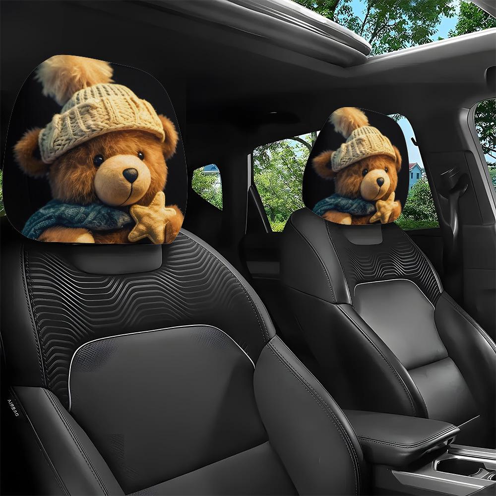 Universelle bedruckte Polyester-Kopfstützenbezüge für SUVs und Limousinen, Dekorativ & Etikettierbar.