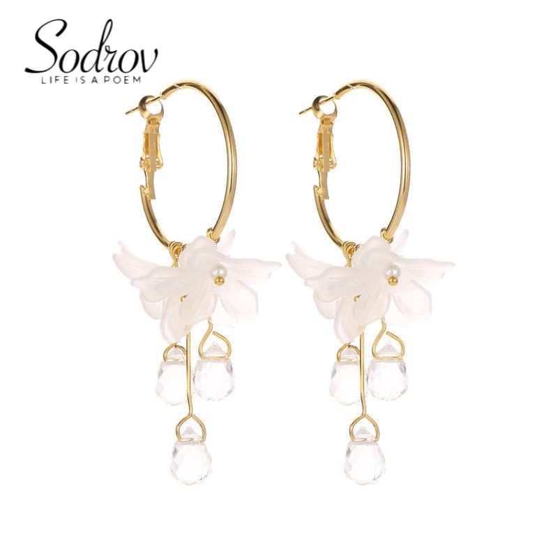 Verre Blanc cristal d'oreille Drop Dangle Stud Antique Gold Long Glands Boucles d'oreilles Verre Blanc cristal d'oreille Drop Dangle Stud Antique Gold Long Glands Boucles d'oreilles