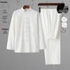 Men's Traditional Chinese Style Cotton-Linen Tang Suit, Retro Hanfu Zhongshan Suit & Tai Chi Attire