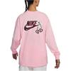 Nike Valentines Day Series Printed Back Round Neck Pullover Long Sleeve T-Shirt Women Tops Pink FD9933-690