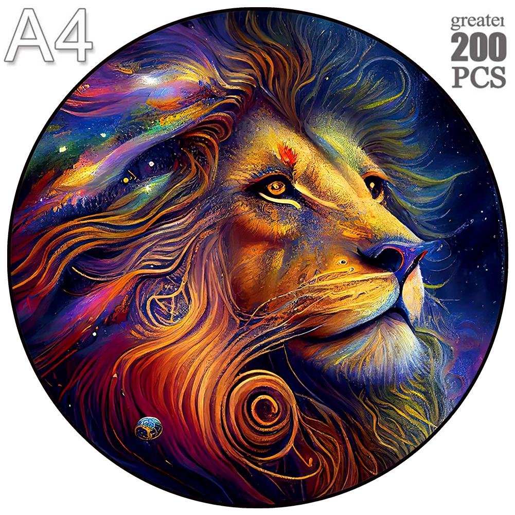 Lion Wooden Puzzle For Adults Animal Wooden Puzzles 3d Wooden Toys For Kids Jigsaw Concentration Education Toy Gifts