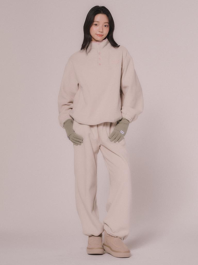 Mellotoli Fleece Two-Way Pants (Light Beige)