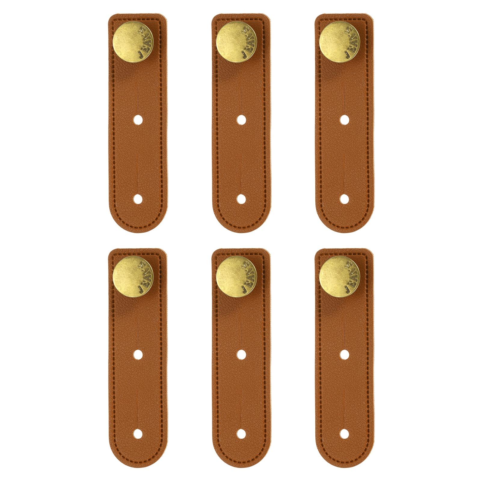 

6Pcs Button Extenders for Pants Faux Leather Adjustable Waist Extenders Universal Wait Expanander for Women Men Pant Jeans коричневый