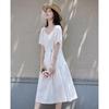 TERRE BLEUE Women's A-line Short Sleeve Dress