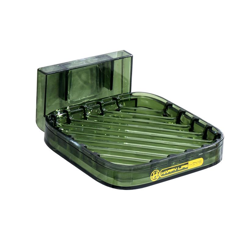 Cutie de săpun de lux, transparentă, montată pe perete, cu scurgere pentru depozitarea în baie