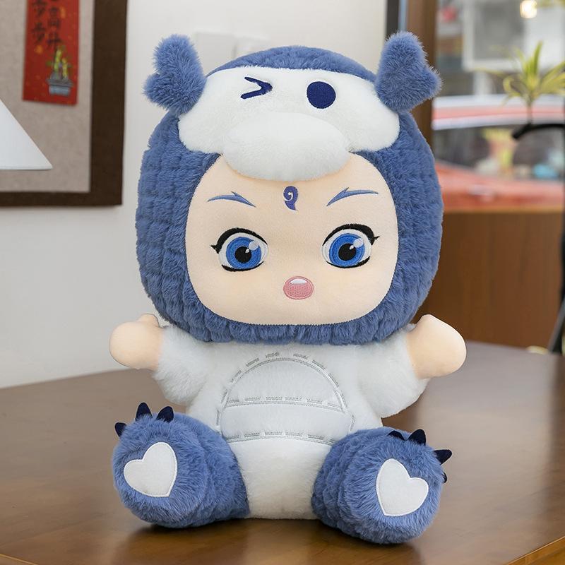

Popular Nezha doll doll magic child makes trouble in the sea Nezha Aobing turns into a panda plush toy children s gift 30cm