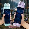 1 Stück Dunkler leuchtender Augen-Drache Fantasy-Porträt Druck 750ml Farbe Kunststoff Sport-Wasserflasche Auslaufsicher Klappdeckel mit Strohhalm Geeignet für Sport Büro