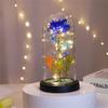 Galaxy Rose Lamp with Butterfly & Colorful LED Lights Artificial Rose in Glass Dome Battery Powered Romantic Gift for Wedding Home Decor