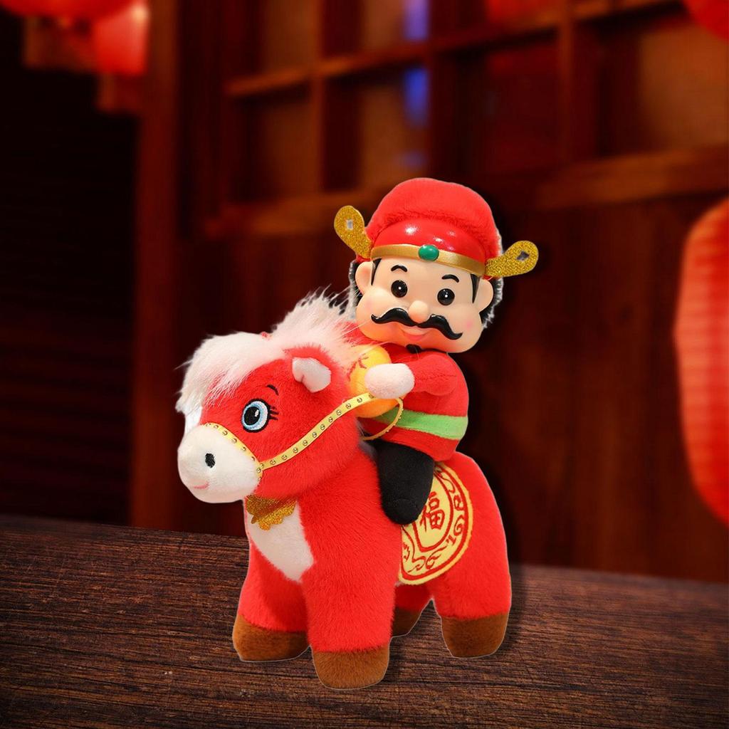 Year Horse God of Wealth Toy Ornament Adorable Collectible Soft