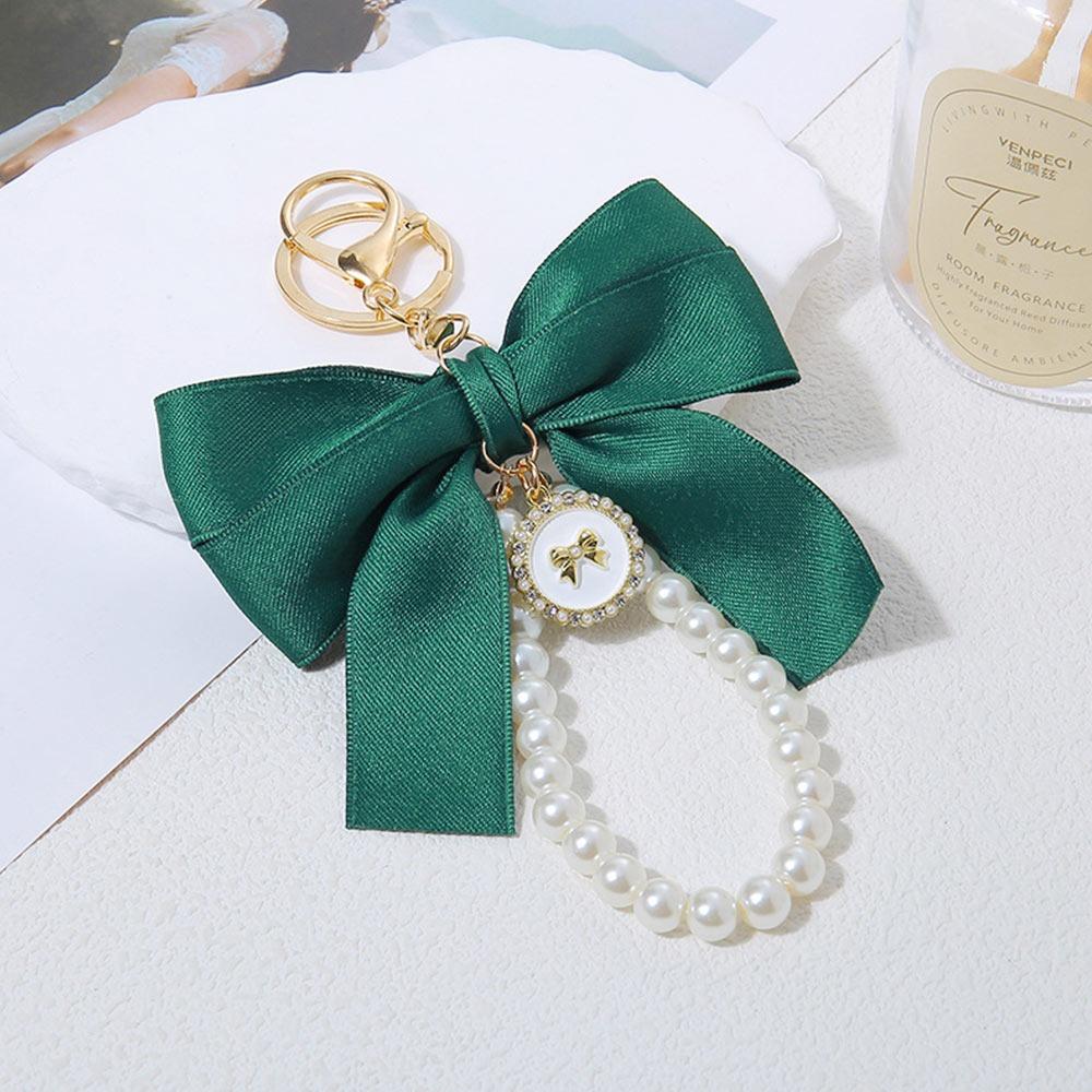 Large Bowknot Bowknot Key Chain Multi-color Pearl Bow Hanging Ornament Heart Shape White Bowknot Charm Keychain Gift Giving