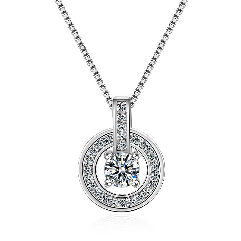 Dual-Version Micro-Inlaid Zircon Pendant Necklace: Japanese & Korean Style Women's Clavicle Chain, Ideal Birthday Gift