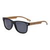 Men's Retro Wood Grain Square Sunglasses with Spring Hinge and Color Film Lenses