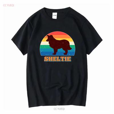 Vintage Sheltie T Shirt Vintage Washed Breathable Versatile Soft Stretched Graphic Casual Slightly Top For Everyday Wear