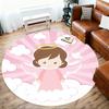 1pc Angel Cloud Round Chair mat Area Rug - Non-Slip, Floor Mat for Office, Bedroom, home decor Christmas Gift p0811339