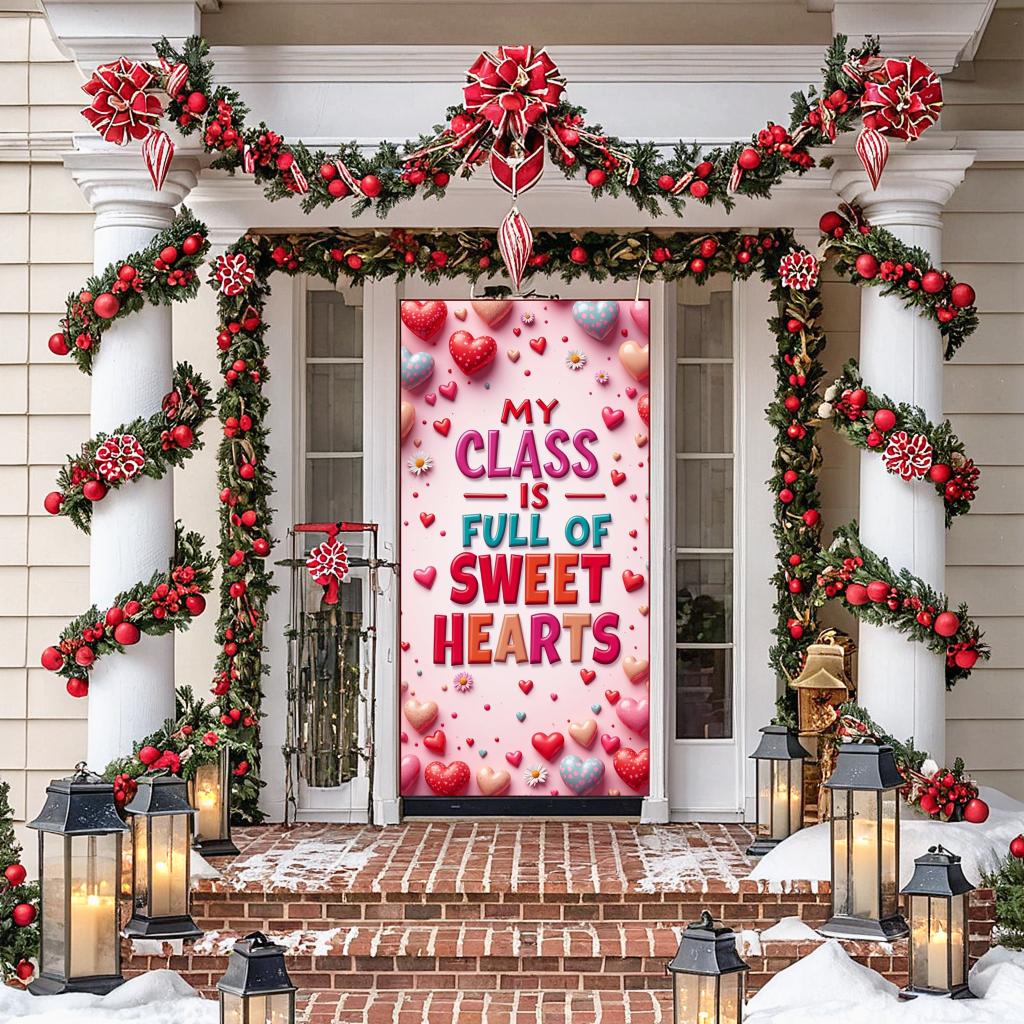 Heart Theme Backdrop Party Decoration Decoration For Teachers Educational Classroom