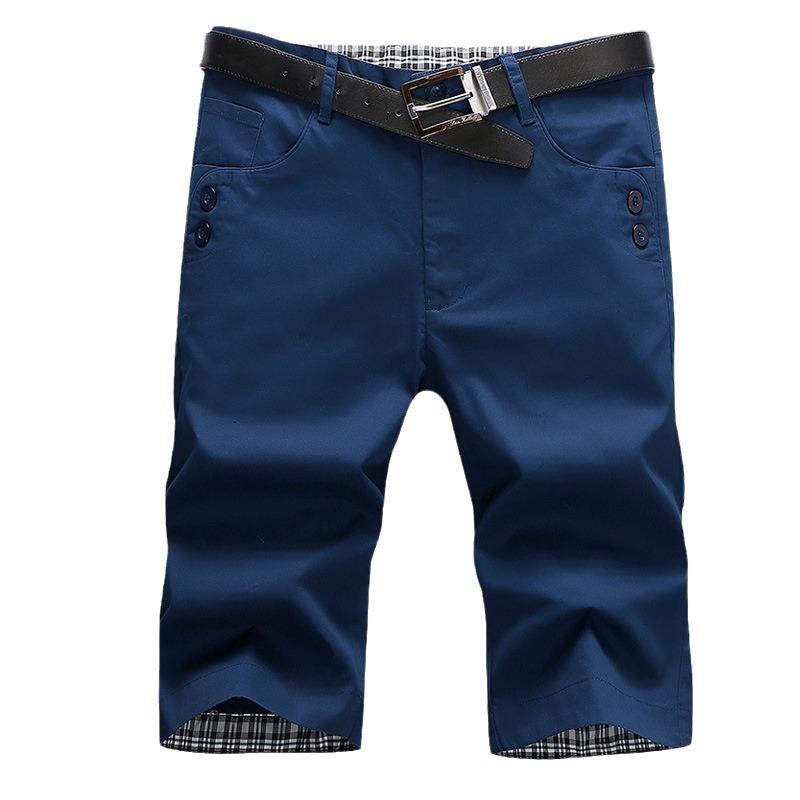 Men Beach Shorts Cotton Solid Color Casual Loose Clothing Men’s Sports Shorts