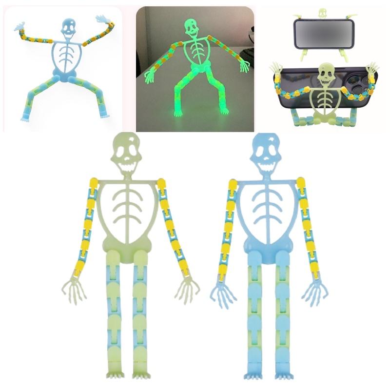 Fluorescent Transformable Skeleton Halloween Toy Wholesale Unique And Novel Prank Toy