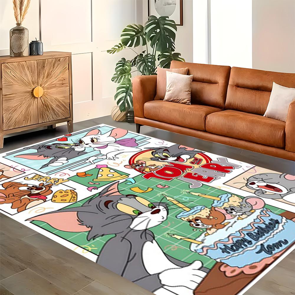 Tom And Jerry Party rug for living rooms, bedrooms, home décor, and as gifts.