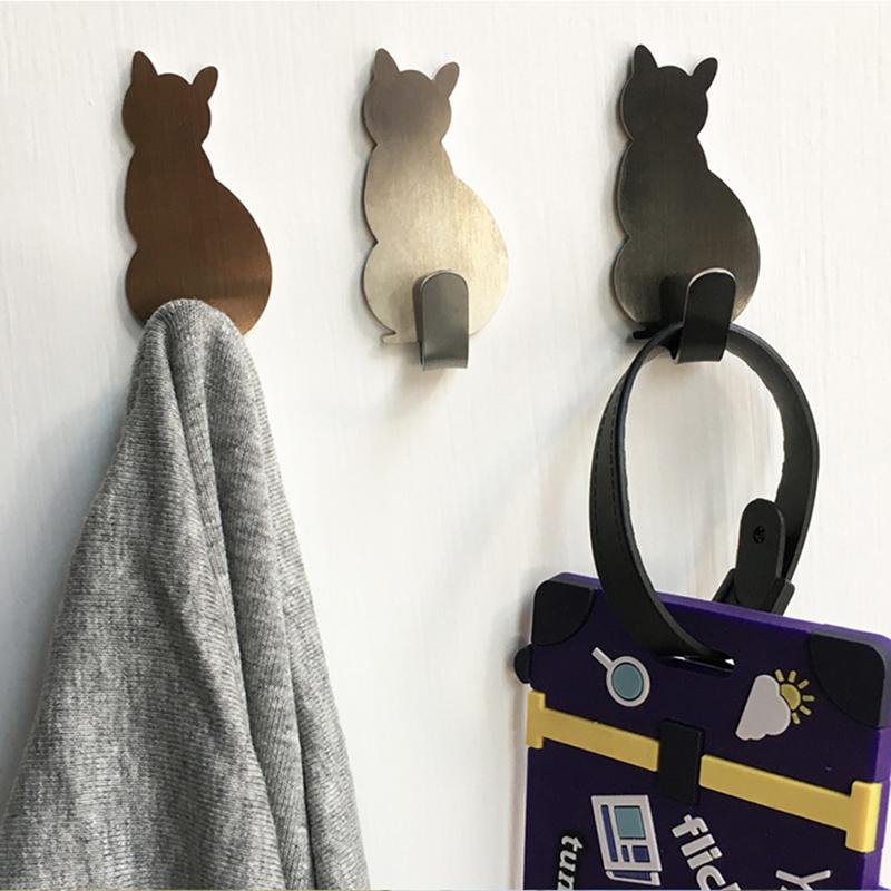 

2 Pieces Of Stainless Steel Cat Hook, Wall And Door Hanger Hook, Daily Household Items Hook, Suitable For Kitchen And Bathroom