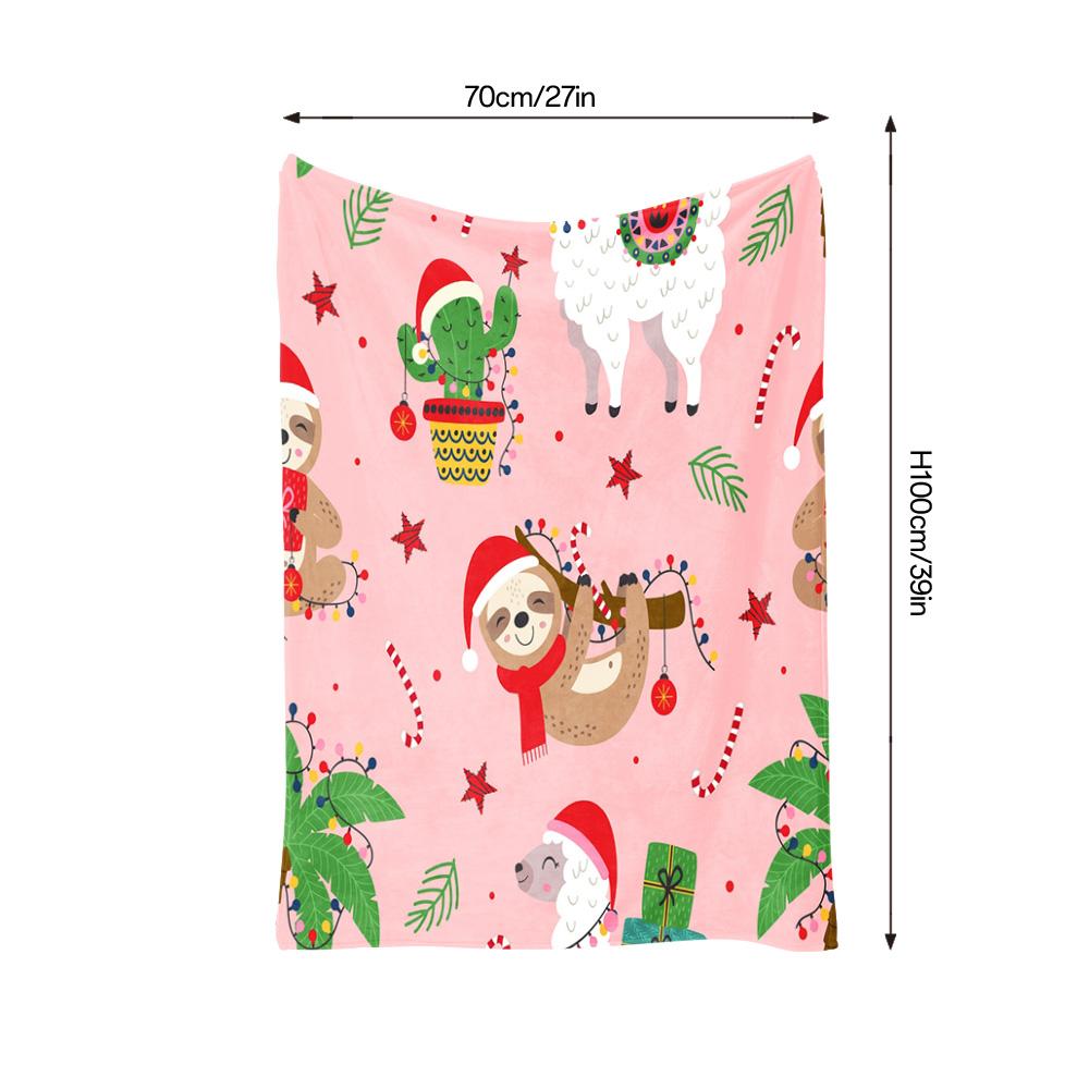 TU Cozy Christmas Throw Blanket Cute Sloth Holiday Gift Soft Fleece Blanket Decorative Throw for Couch Bed Living Room Festive H