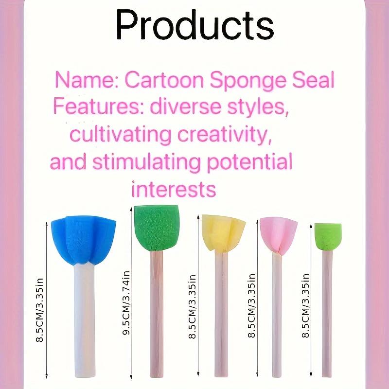 10pcs 5 Colors Mini Flower Sponge Painting Sponge Set Art Painting Supplies Painting Brush Sponge Brush Foam Friction Doodle Tool
